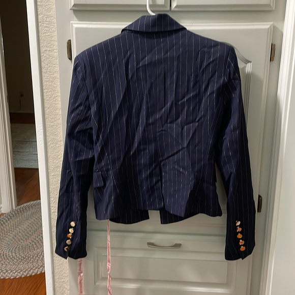 COPY - CHOOSY navy blazer cropped button blue. Size 4 - Picture 4 of 4